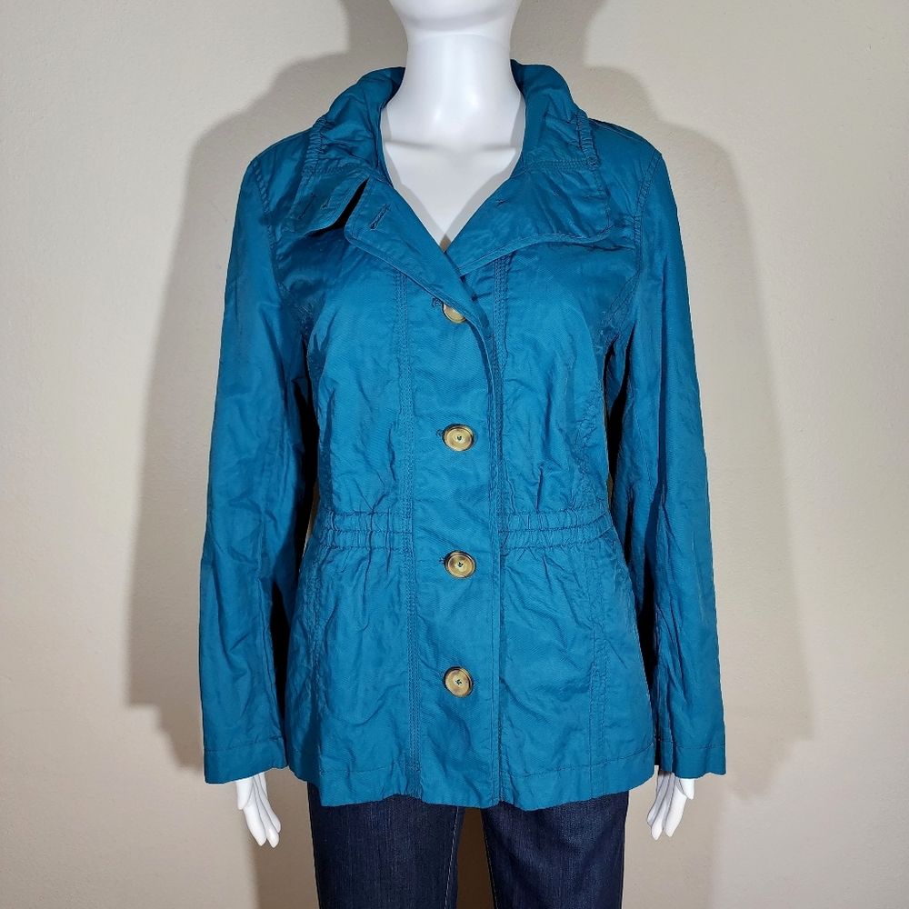 (EUC) COLDWATER CREEK Turquoise Lightweight Button Down Jacket
